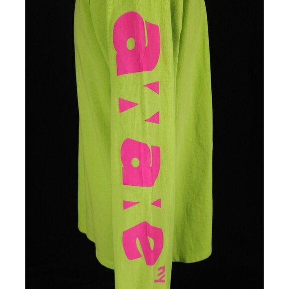 Awake NY Block Out Logo Long Sleeve T-Shirt Size M Mens Green $70 - Picture 7 of 14